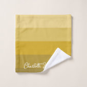 LUXURY WARM YELLOW GOLD FARBE STRIPE LINE PATTERN BADHANDTUCH SET (Waschlappen)