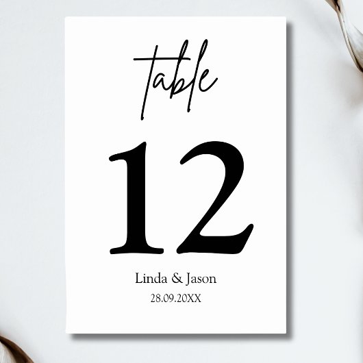 Luxury Wedding Calligraphy Script Tischnummer