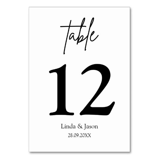 Luxury Wedding Calligraphy Script Tischnummer (Vorderseite)
