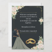 Luxury Wedding Invitation Black and Gold Einladung (Rückseite)