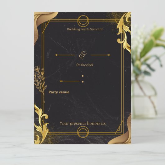 luxury wedding invite einladung (Stehend Vorderseite)
