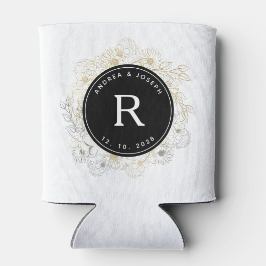 Luxury Wedding Monogram Dosenkühler (Rückseite)