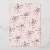 Luxury Wedding Spring Floral Pink Bouquet Folieneinladung (Rückseite)