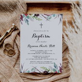 Luxury Whimsical Boho Bloral Kalligraphie Taufe Einladung