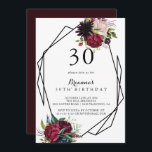 Luxury Whimsical Boho Floral 30. Geburtstag Party Einladung<br><div class="desc">Diese luxuriöse,  skurrile boho blumengeschmückte Party Einladung aus dem 30. Jubiläum eignet sich perfekt für eine rustikale Geburtstagsfeier. Das Design zeichnet sich durch eine vielfarbige Rose und Blume aus Pinien mit grünem Blattwerk aus und inspiriere die natürliche Schönheit.</div>