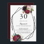 Luxury Whimsical Boho Floral 30. Geburtstag Party Einladung<br><div class="desc">Diese luxuriöse,  skurrile boho blumengeschmückte Party Einladung aus dem 30. Jubiläum eignet sich perfekt für eine rustikale Geburtstagsfeier. Das Design zeichnet sich durch eine vielfarbige Rose und Blume aus Pinien mit grünem Blattwerk aus und inspiriere die natürliche Schönheit.</div>