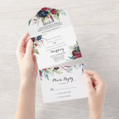 Luxury Whimsical Boho Floral Wedding All In One Einladung (Abreißen)