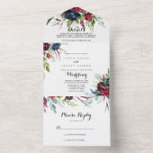 Luxury Whimsical Boho Floral Wedding All In One Einladung (Innen Boden)