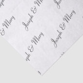 Luxury White And Black Sophisticated Name Wedding  Seidenpapier (Ausschnitt)