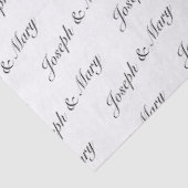 Luxury White And Black Sophisticated Name Wedding  Seidenpapier (Ausschnitt)