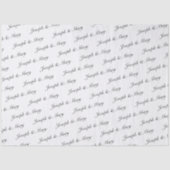 Luxury White And Black Sophisticated Name Wedding  Seidenpapier (Vorderseite)