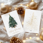 Luxury White and Gold Christmas Feiertagskarte