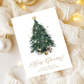 Luxury White and Gold Christmas Feiertagskarte