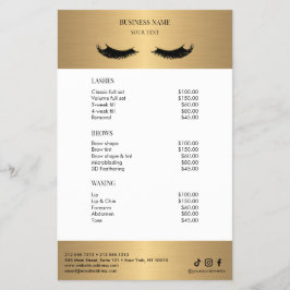 Luxury white and Gold Salon Price List Flyer