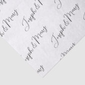 Luxury White Black Text Customizable Name Wedding  Seidenpapier (Ausschnitt)