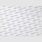 Luxury White Black Text Customizable Name Wedding  Seidenpapier (Vorderseite)