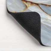 Luxury White Blue Marble & Gold Veins Agate Stone Mousepad (Ecke)