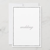 Luxury white classic script silver glitter wedding einladung (Rückseite)