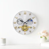 Luxury White Elegant Automatic  Große Wanduhr (Zuhause)