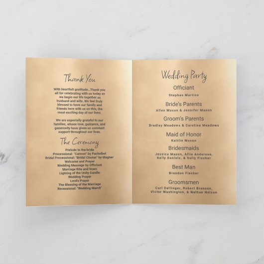 Luxury white gold chic sequins Wedding Program Programm (Innenseite)