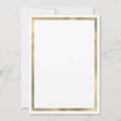 Luxury white gold geometric frame Save the Date  Einladung (Rückseite)