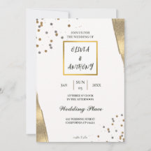 Luxury White Gold Glitzer Hochzeitseinladung