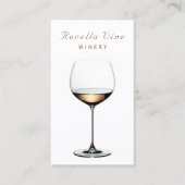 Luxury White Gold Wine Glass Vineyard Winery Visitenkarte (Vorderseite)