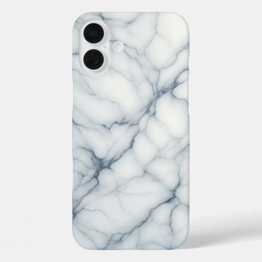 Luxury White Marble Case - Elegant Blue & Grey  (Rückseite)