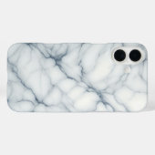 Luxury White Marble Case - Elegant Blue & Grey  (Rückseite (Horizontal))