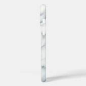 Luxury White Marble Case - Elegant Blue & Grey  (Rückseite / Links)