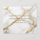 Luxury White Marble Gold Monogram Real Estate Flyer (Hinten)