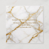 Luxury White Marble Gold Monogram Real Estate  Terminkarte (Rückseite)