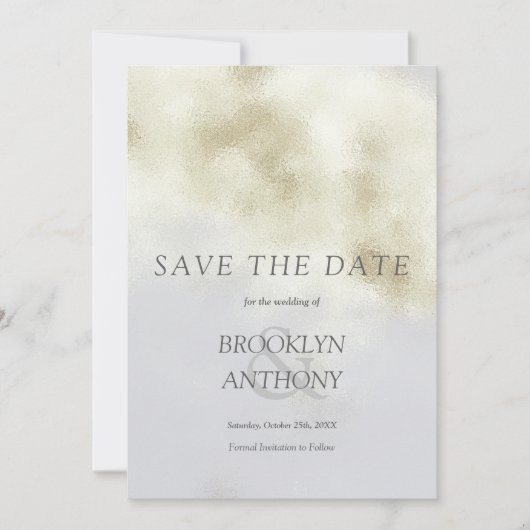 Luxury White Opal Save The Date (Vorderseite)