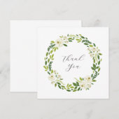 Luxury White Rose Floral Frame  Dankeskarte (Vorne/Hinten)