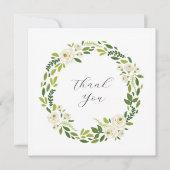 Luxury White Rose Floral Frame  Dankeskarte (Vorderseite)