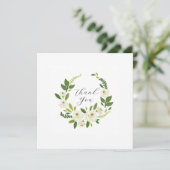 Luxury White Rose Floral Frame  Karte (Stehend Vorderseite)