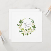 Luxury White Rose Floral Frame  Karte (Vorderseite/Rückseite Beispiel)