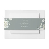 Luxury White Rose Sage Green Wedding Einladungsbanderole (Vorderseite Beispiel)