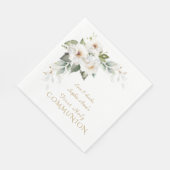 Luxury White Wild Rose Erste Heilige Kommune Serviette (Ecke)