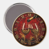 Luxury Wine Glasses & Gold Leopard Print Magnet (Vorderseite/Rückseite)