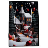 Luxury Winter Christmas Gift Bag Mittlere Geschenktüte (Vorderseite)