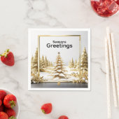 Luxury Winter Christmas Golden Snowy Forest Serviette (Beispiel)