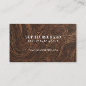 Luxury Woodgrain Professional Real Estate Photo Visitenkarte (Rückseite)
