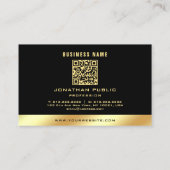 Luxury Your Custom Text Elegant Black And Gold Visitenkarte (Rückseite)