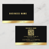Luxury Your Custom Text Elegant Black And Gold Visitenkarte (Vorne/Hinten)