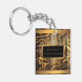 Luxus 2in1 Einzigartige Holzgoldene Business Card Schlüsselanhänger (Vorderseite links)