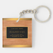 Luxus 2in1 Gold Wood Moderne Business Card & Schlüsselanhänger (Rückseite)