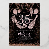Luxus 35. Geburtstag Glitzer Rose Gold Schwarz