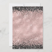 Luxus 35. Geburtstag Rose Gold & Black Glitzer Einladung (Rückseite)