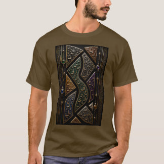 Luxus-3D-arabische Buchstaben-Mosaik-Abstrakt T-Shirt